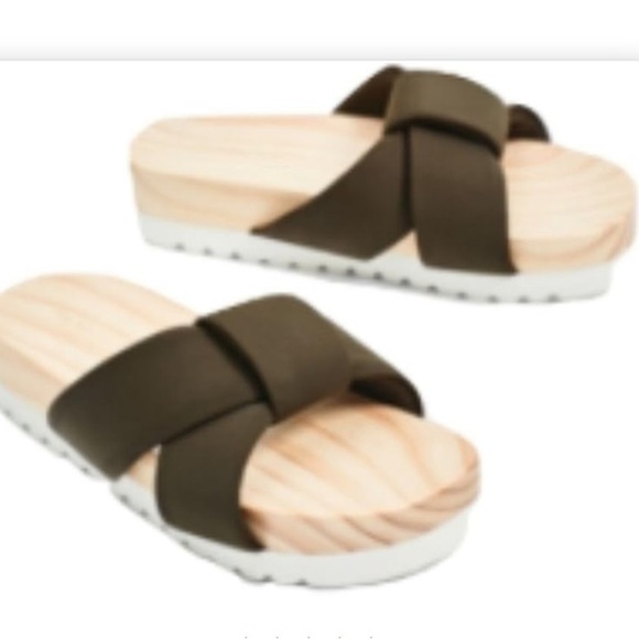 Zara Wooden Sole Cloth Slides Sz EU 41 US10 - Picture 11 of 11